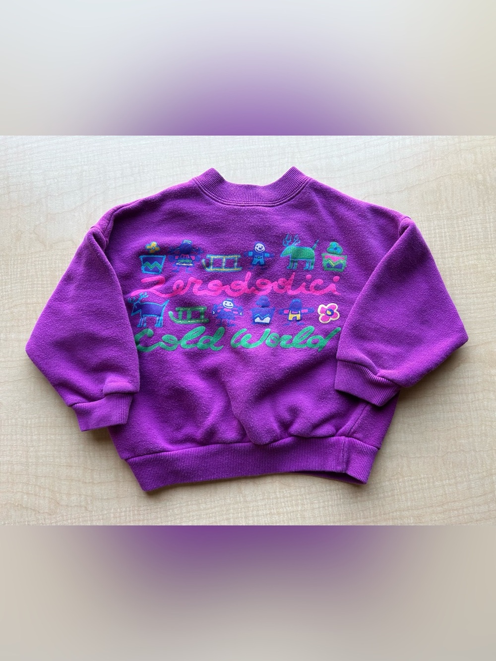 VTG United Colors of Benetton Sweatshirt Purple XS (3T) 80/90s Cold World Retro